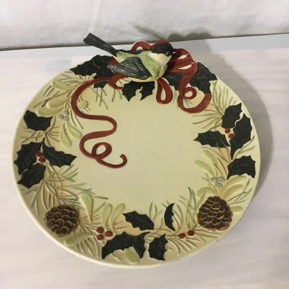 Lenox Winter Greetings Catherine McClung Chickadee Figurine Plate 8.5" - Picture 2 of 7